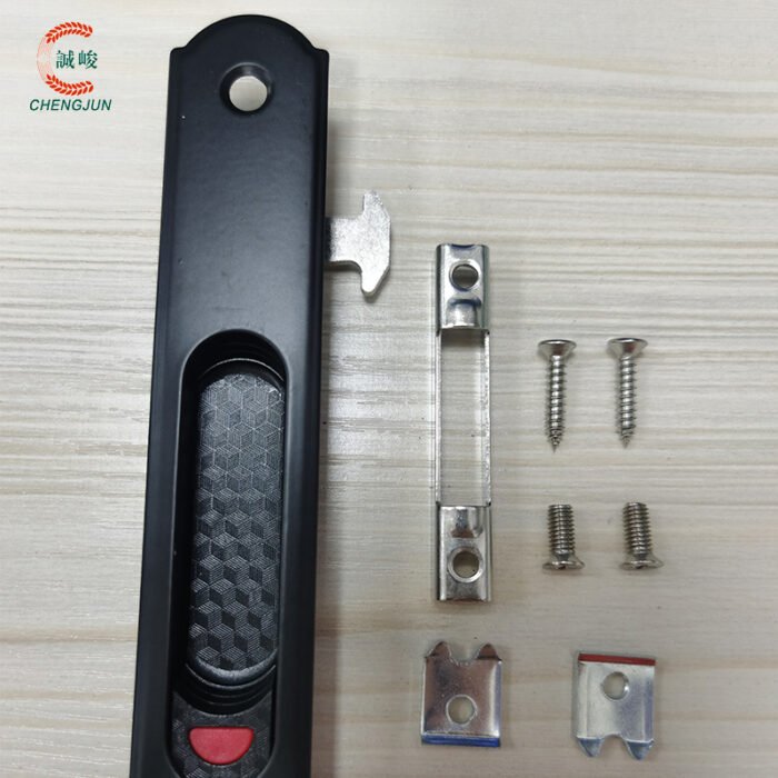 Stainless steel double-sided hook lock 90 push-pull door and window hook lock plastic steel door and window straight lock hook lock Window lock aluminum alloy window lock